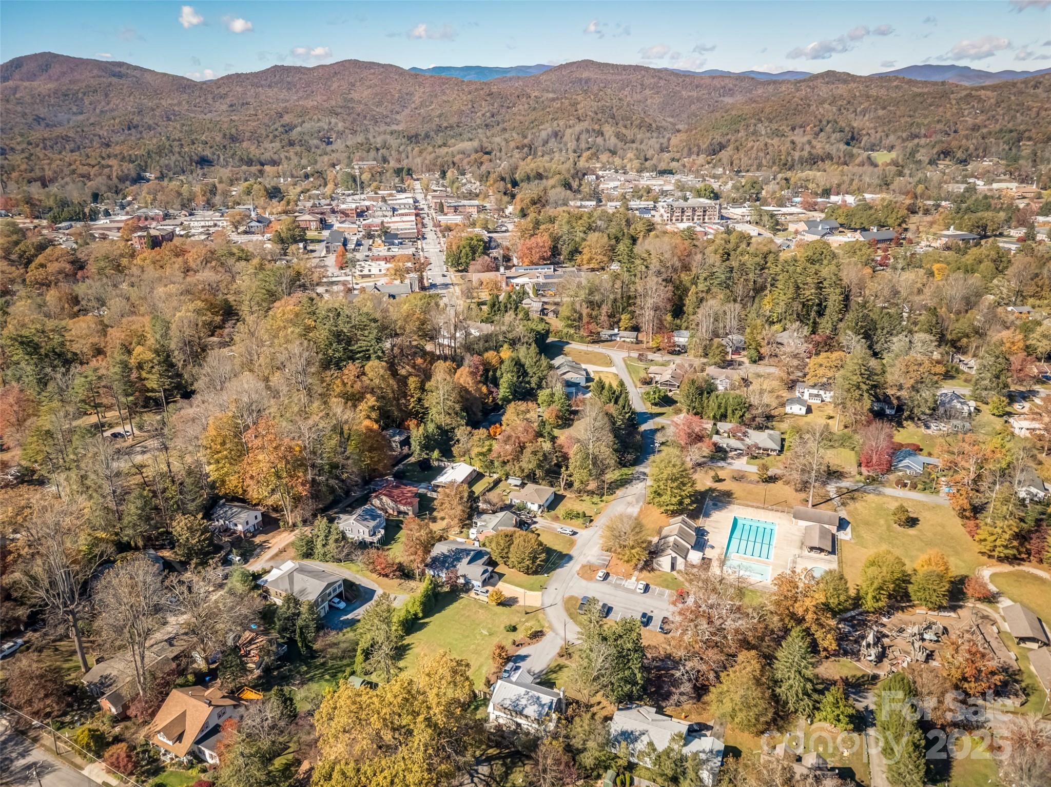 140 Lakeview Avenue Brevard, NC 28712 - Photo 36 of 37 an aerial view of residential houses with outdoor space and trees