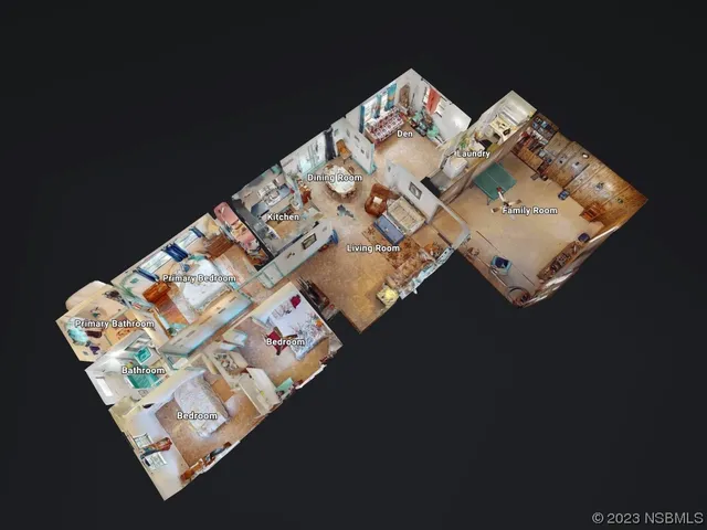 a view of a livingroom with furniture and a window