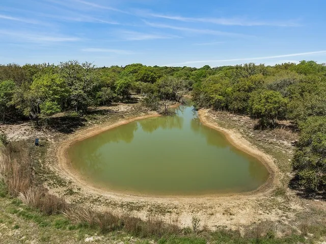 a view of a lake with a city