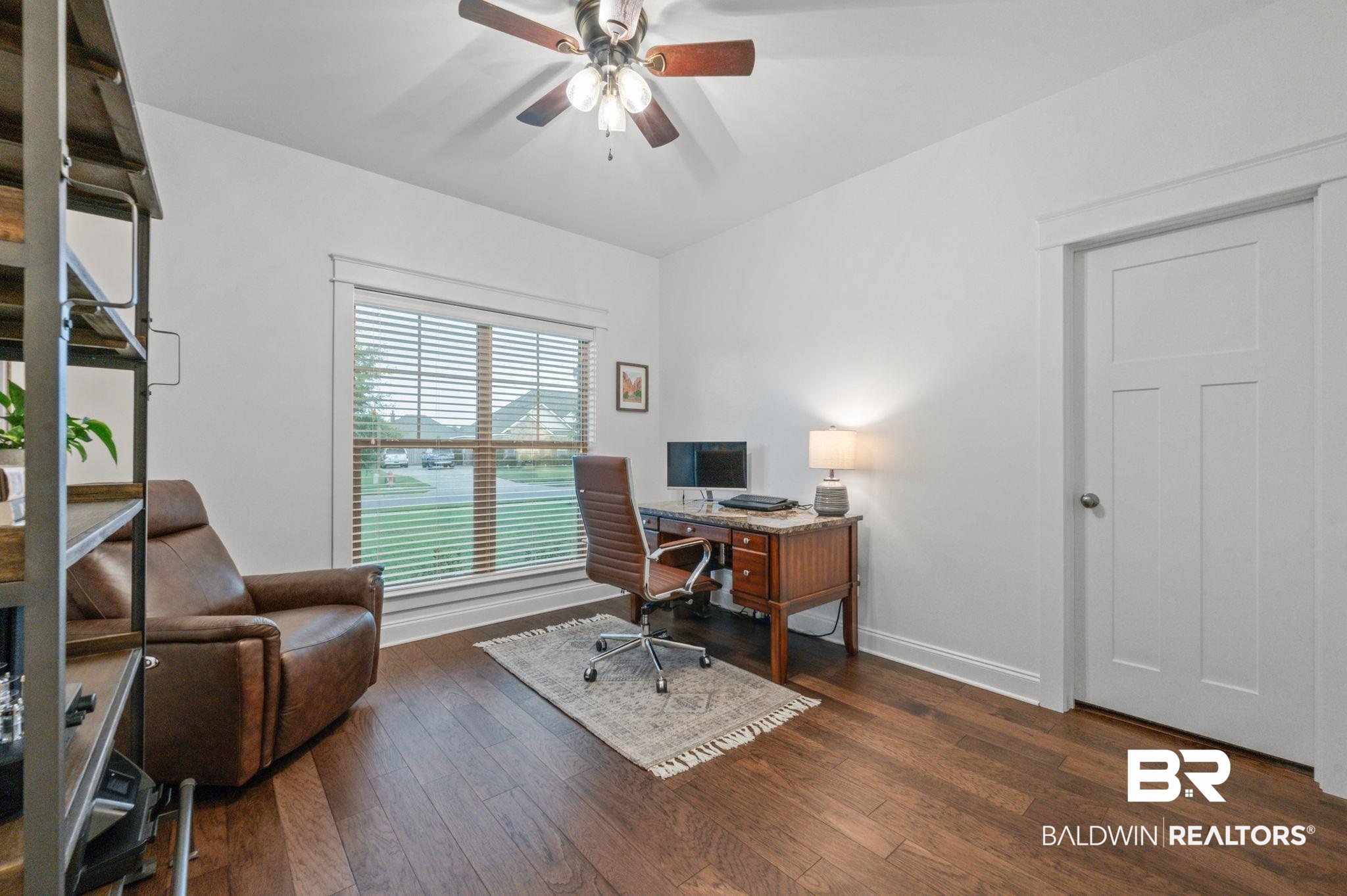418 Fortune Drive Fairhope, AL 36532 - Photo 42 of 63 Home office featuring dark hardwood / wood-style floors and ceiling fan
