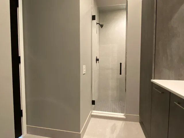 a bathroom with a shower