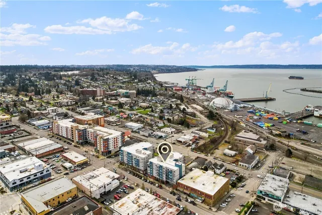 an aerial view of a city with lots of residential buildings