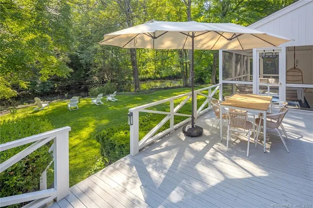 a view of outdoor space yard deck patio and outdoor kitchen