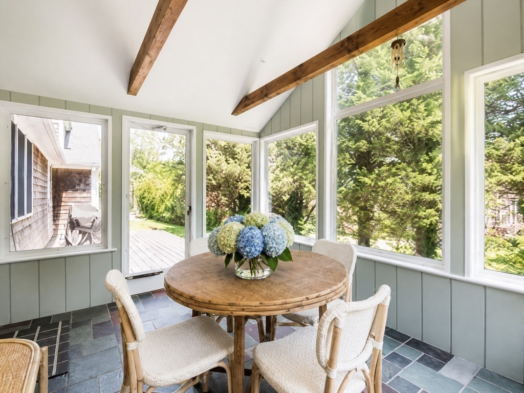 60 Rock Harbor Road Orleans, MA 02653 - Photo 14 of 37 a view of a dining room with furniture window and wooden floor