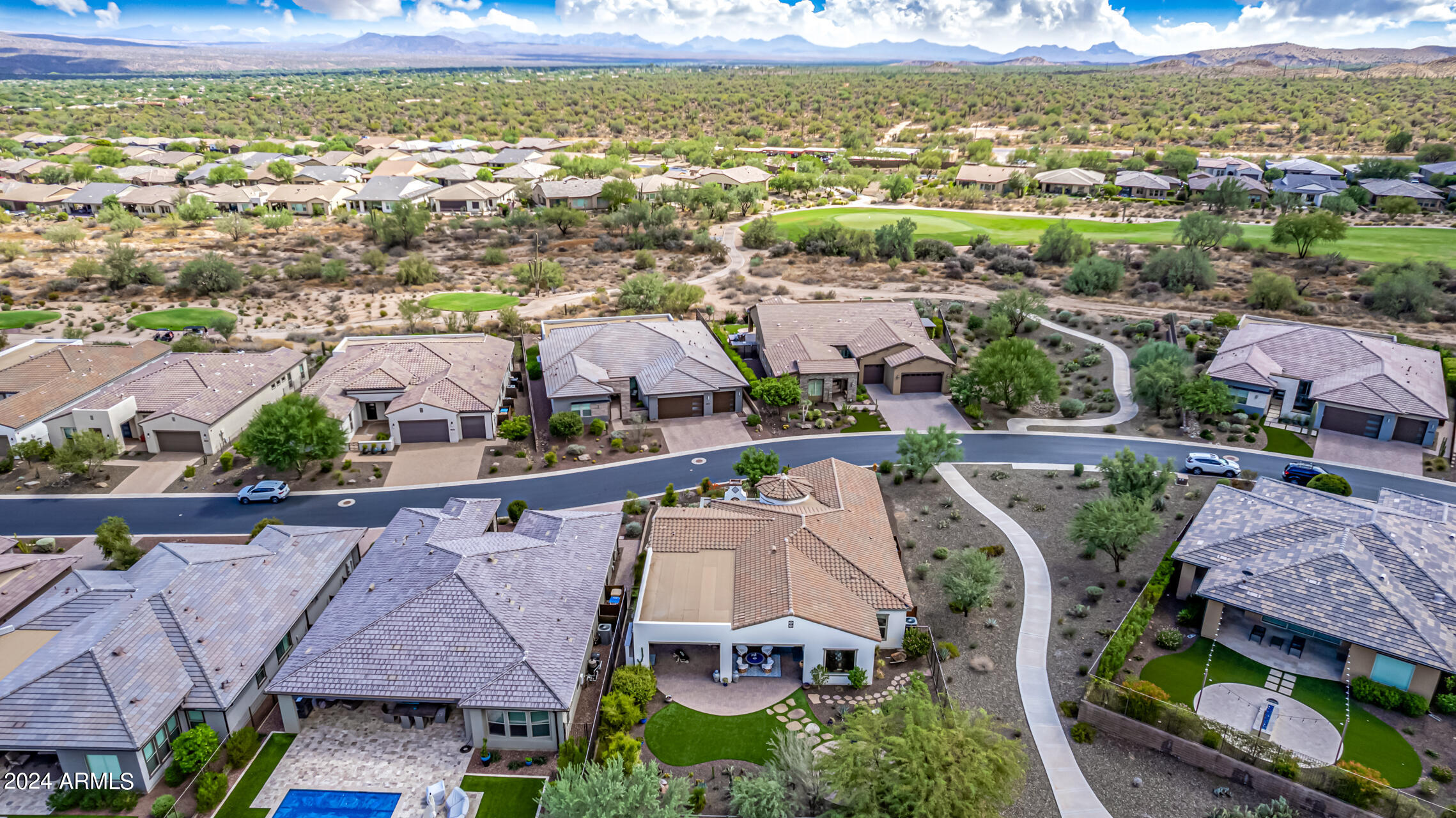 17810 East StockingTrail Rio Verde, AZ 85263 - Photo 61 of 61 an aerial view of residential houses with outdoor space and parking