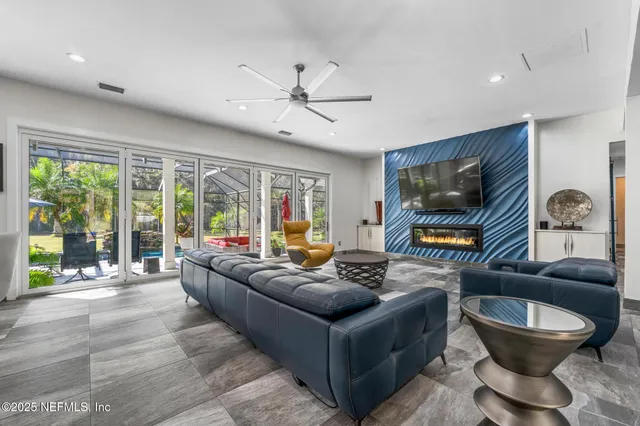 a view of yard with swimming pool