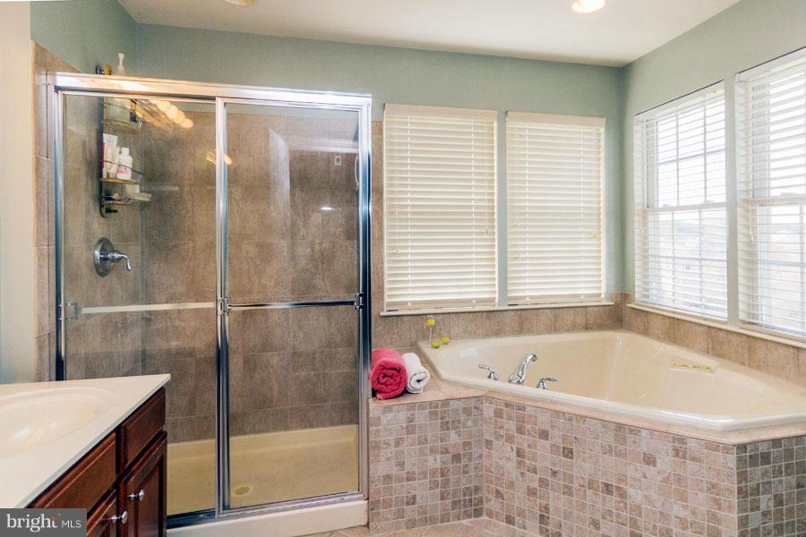 1216 Birchleaf Court Crofton, MD 21114 - Photo 23 of 30 Master Jacuzzi Tile Tub and Separate Shower