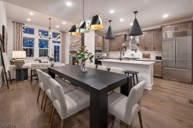 a kitchen with lots of counter space and furniture
