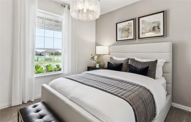 a bedroom with bed and window