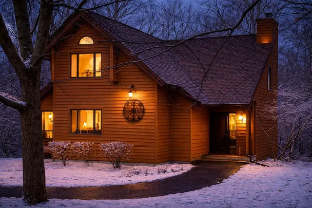 a front view of a house