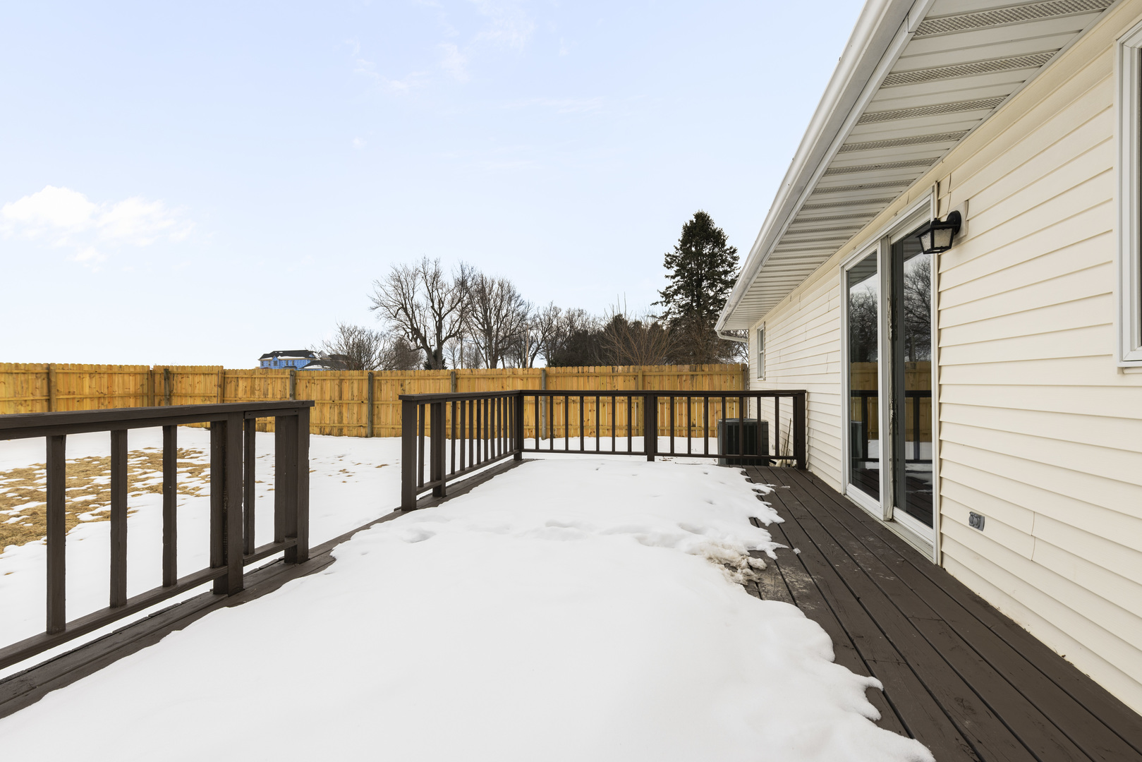 Undisclosed Address Davis, IL 61019 - Photo 18 of 21 a view of a balcony with wooden floor