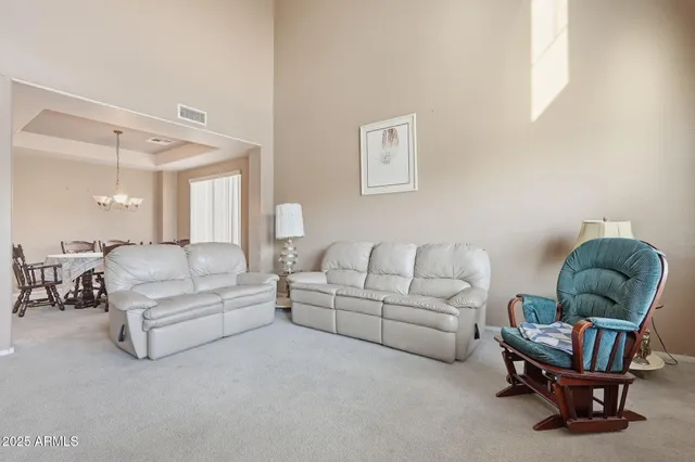 a living room with furniture
