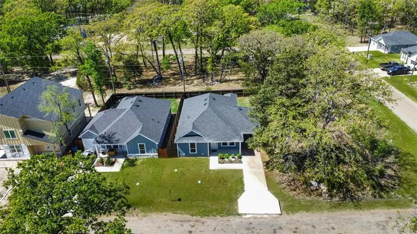 an aerial view of a house