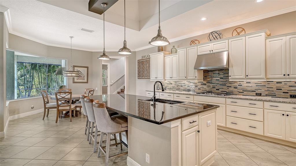 318 Ragdoll Run Bradenton, FL 34212 - Photo 19 of 87 a kitchen with granite countertop cabinets a dining table and chairs