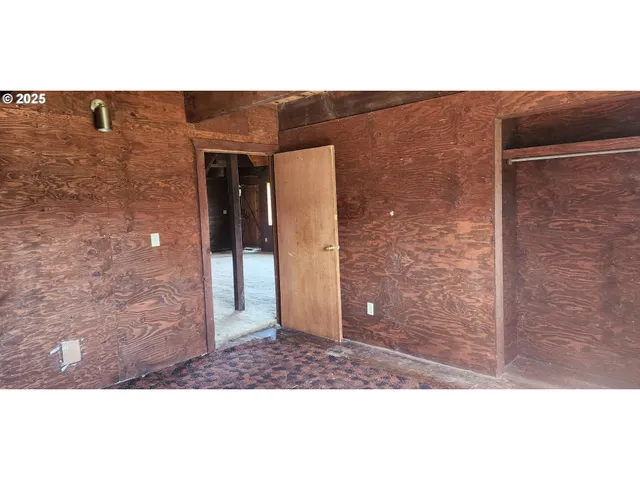 a view of a wooden door