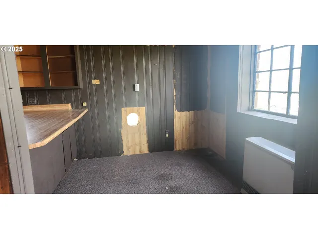 a balcony with window