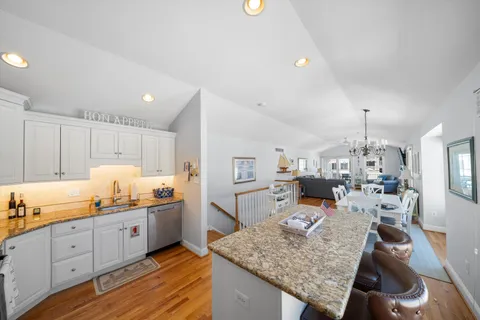 a kitchen with granite countertop lots of counter top space