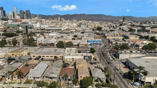 an aerial view of a city