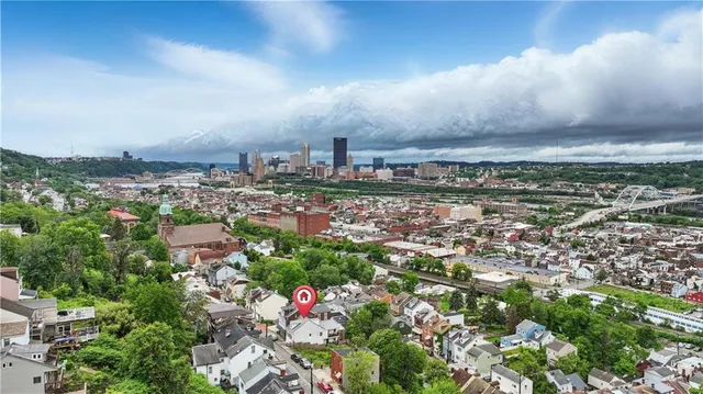 an aerial view of a city