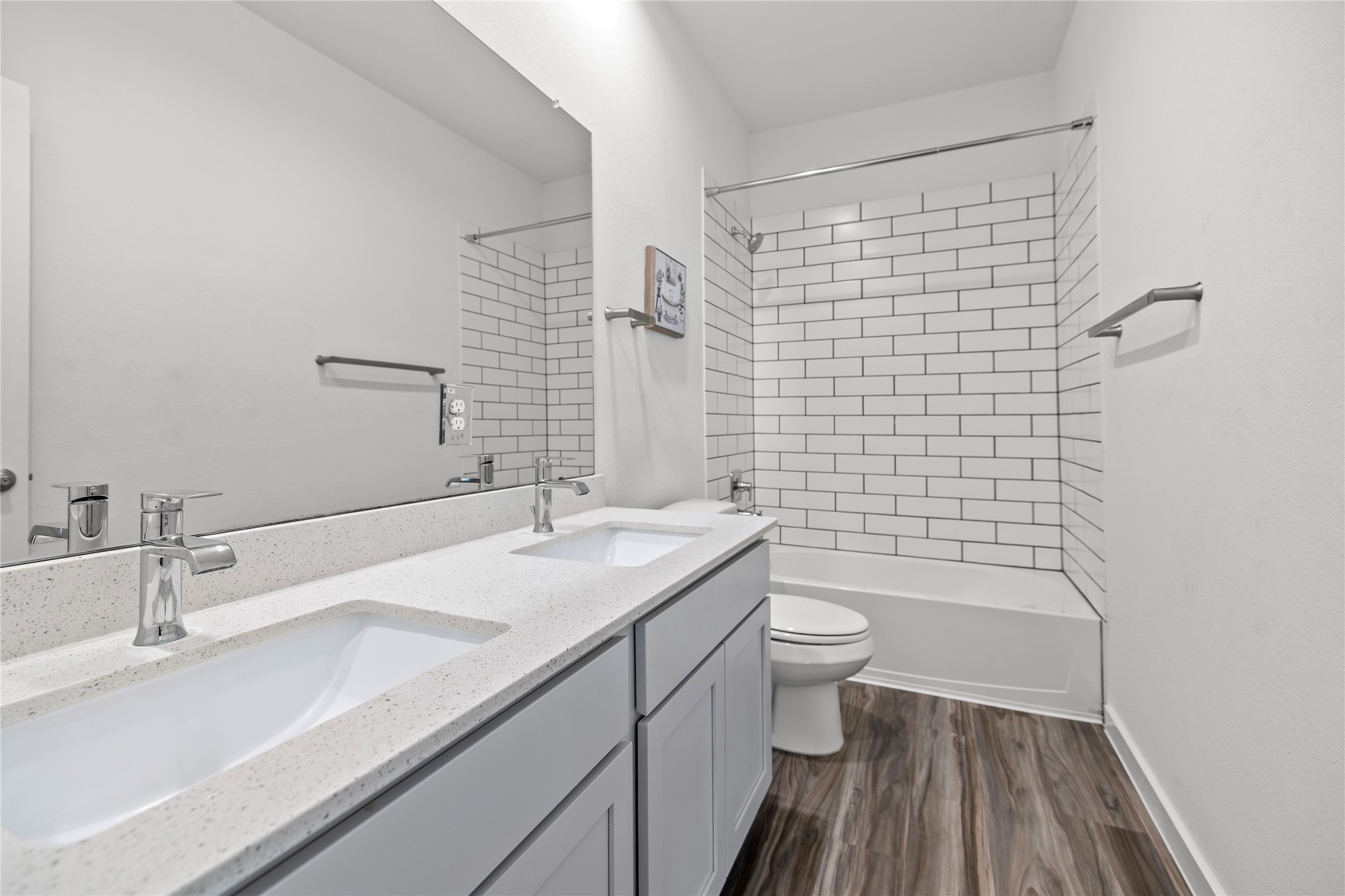 22803 Modica Rift Lane Katy, TX 77449 - Photo 26 of 30 a bathroom with a sink a toilet and shower