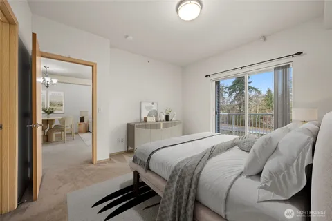 an empty room with closet area