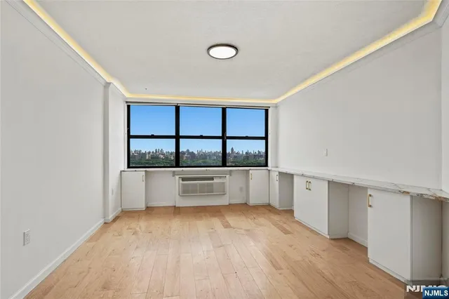 a view of a car park from a window