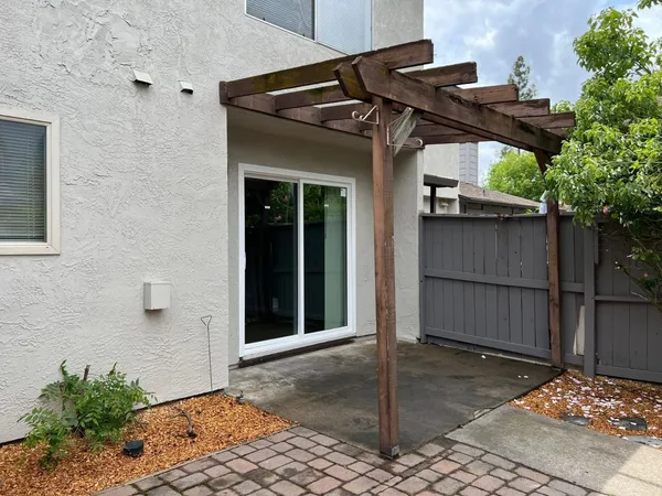 a view of a wooden door