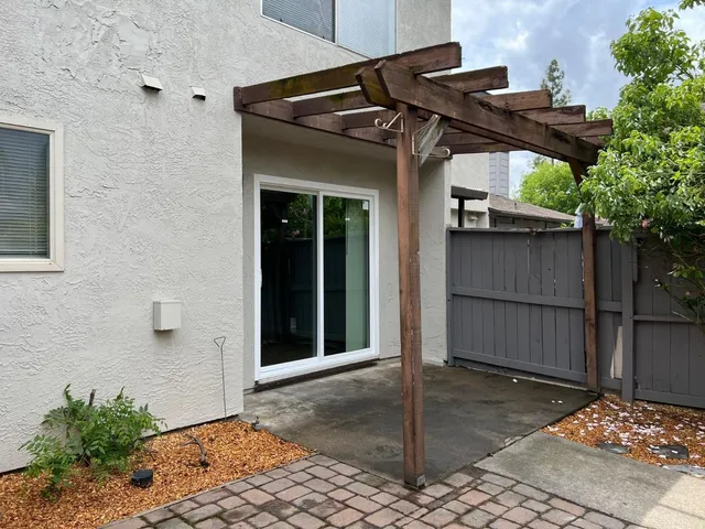 a view of a wooden door