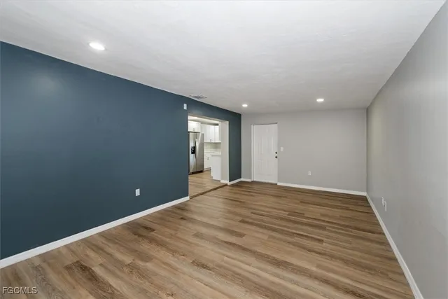 a view of a sink and an empty room