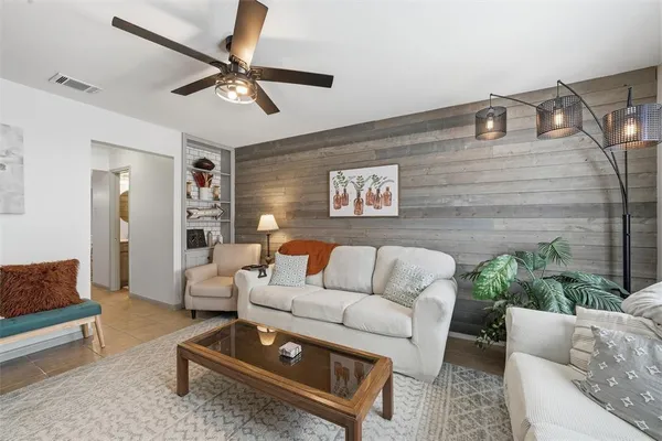 a living room with furniture