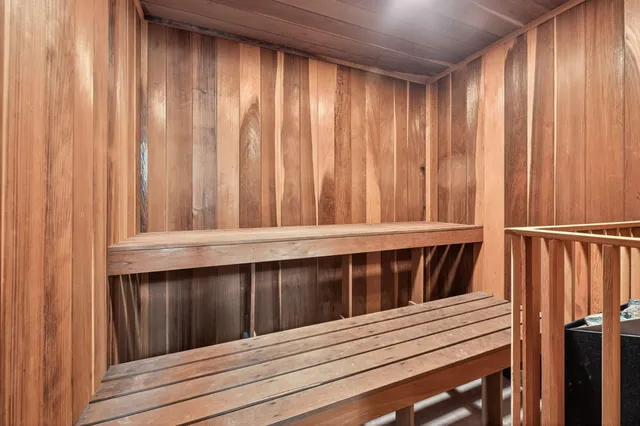 a view of wooden balcony