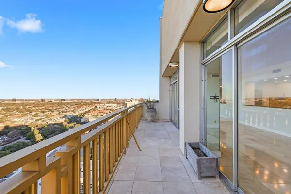 a view of city from balcony
