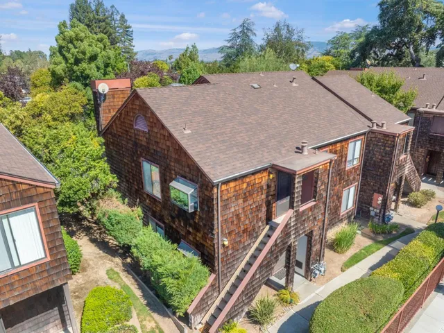 an aerial view of a house