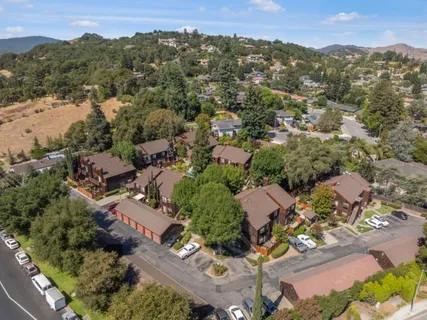 an aerial view of multiple house