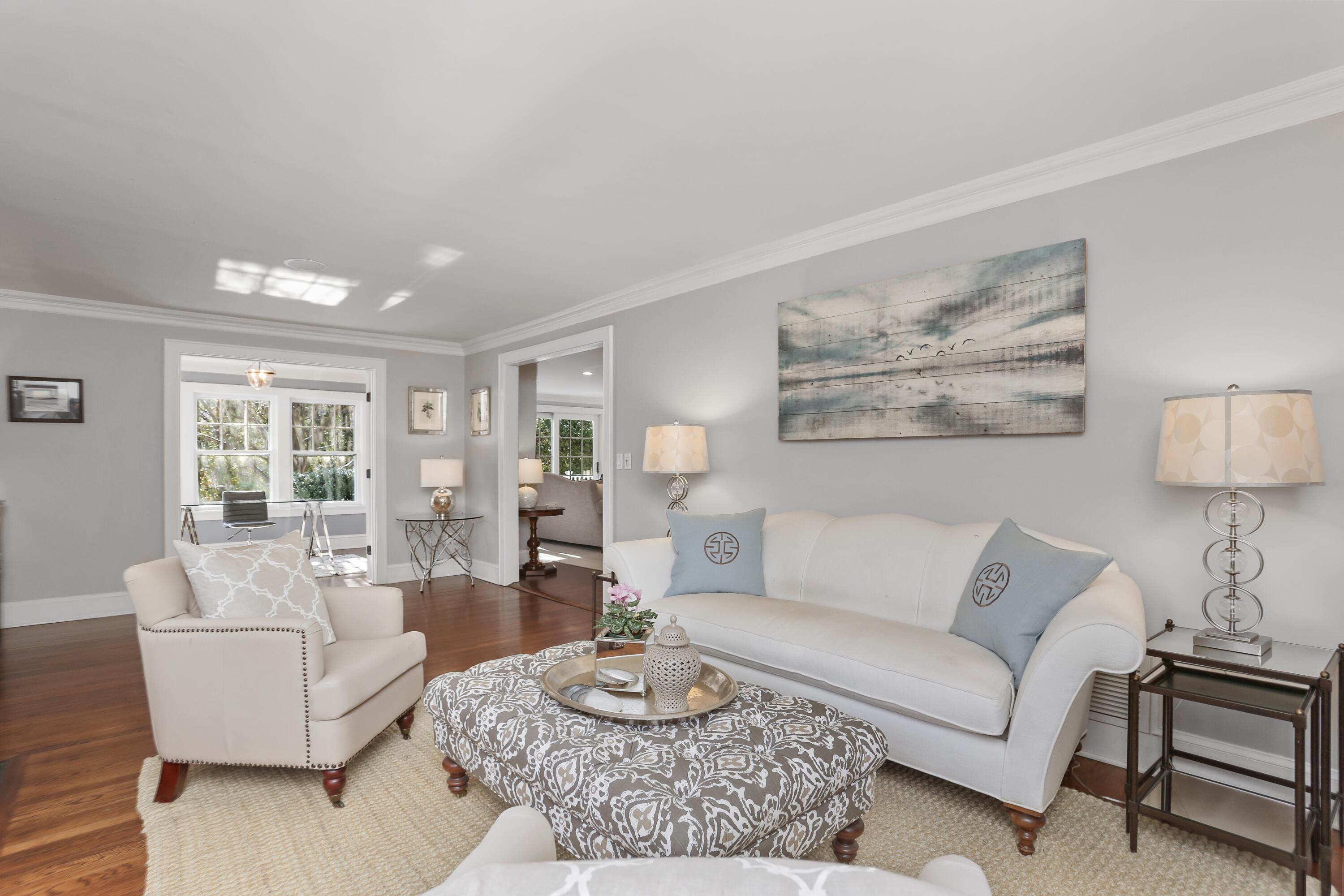 8 Beach Drive Darien, CT 06820 - Photo 5 of 27 a living room with furniture a rug and a large window