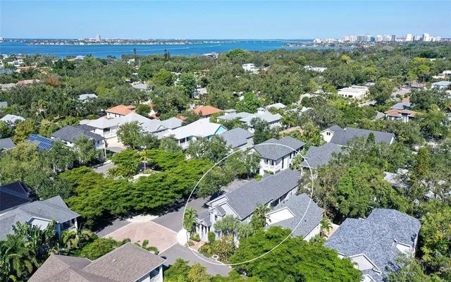an aerial view of multiple house