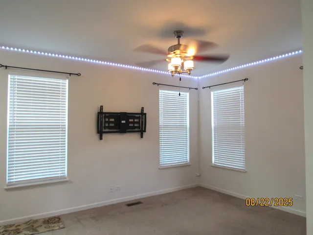 a view of a livingroom with a window
