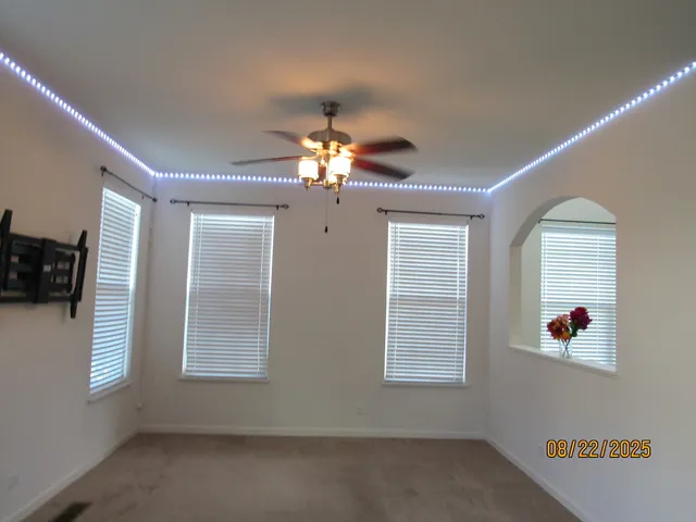 a view of a livingroom with a window