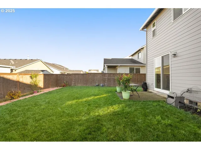 a view of backyard of the house
