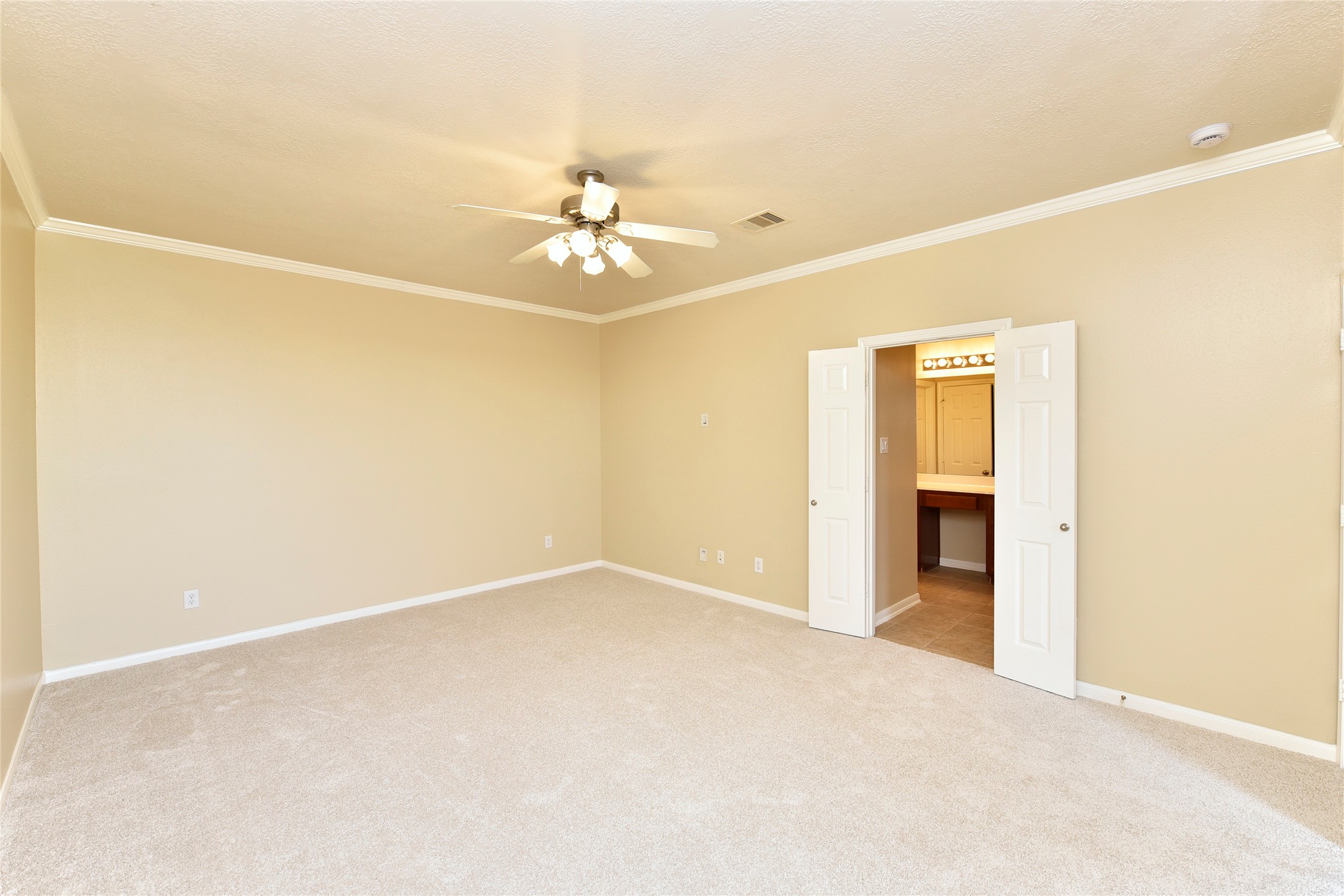 29703 Meridian Hill Drive Spring, TX 77386 - Photo 16 of 43 This like-new primary suite showcases brand-new carpet and padding, fresh paint throughout, and an added ceiling fan.