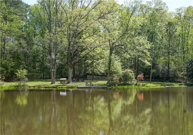 a view of lake with trees