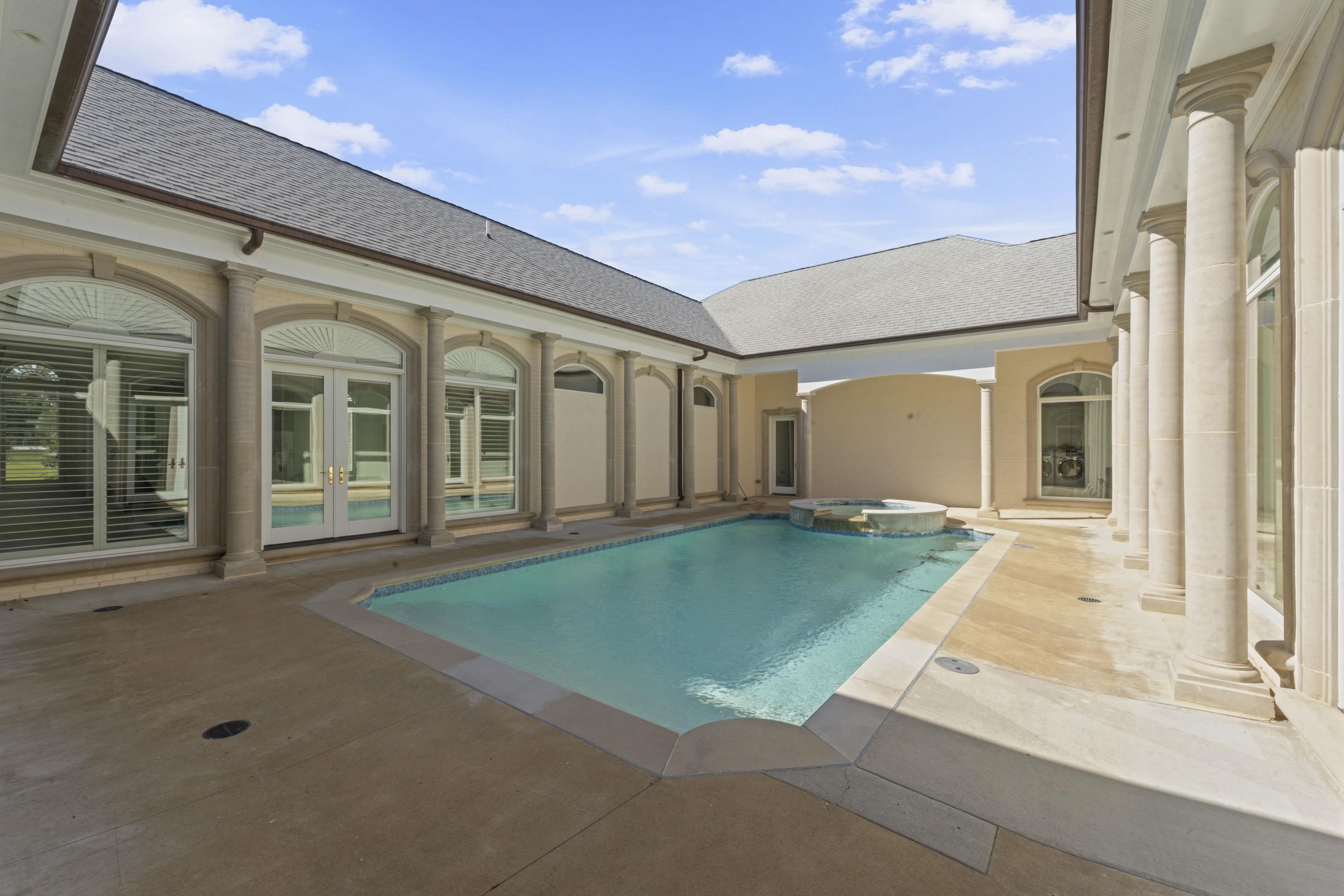 881 Bray Station Road Collierville, TN 38017 - Photo 36 of 40 View of pool with a pool with connected hot tub, a patio area, and french doors