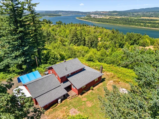an aerial view of residential house with outdoor space