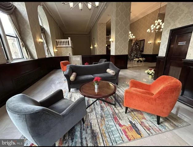 a building outdoor space with patio furniture