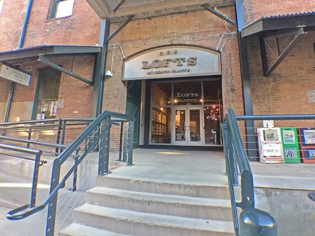 a view of a building entrance