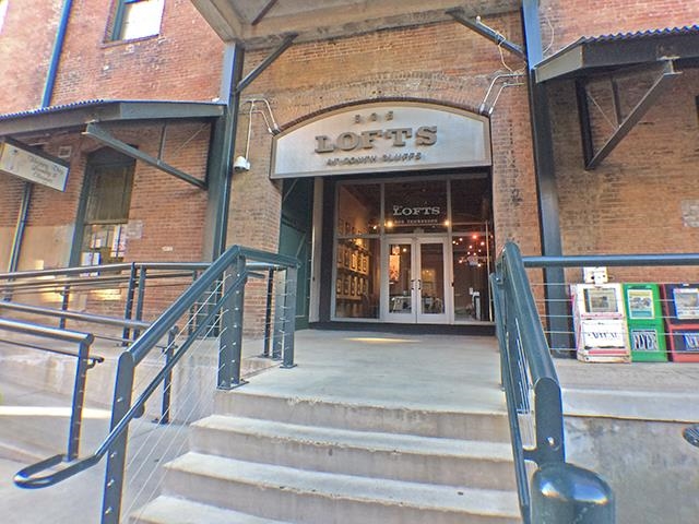 a view of a building entrance