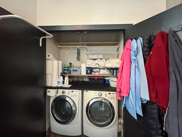 a view of a balcony with city