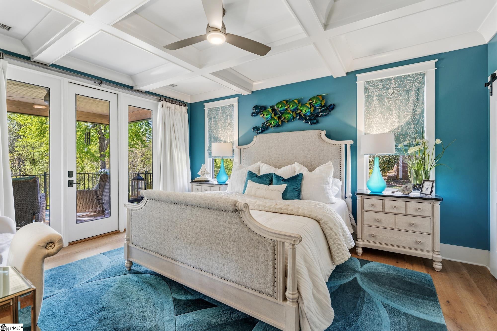 158 Tully Drive Anderson, SC 29621 - Photo 16 of 49 Beautiful room with coffered ceiling and access to private covered porch.