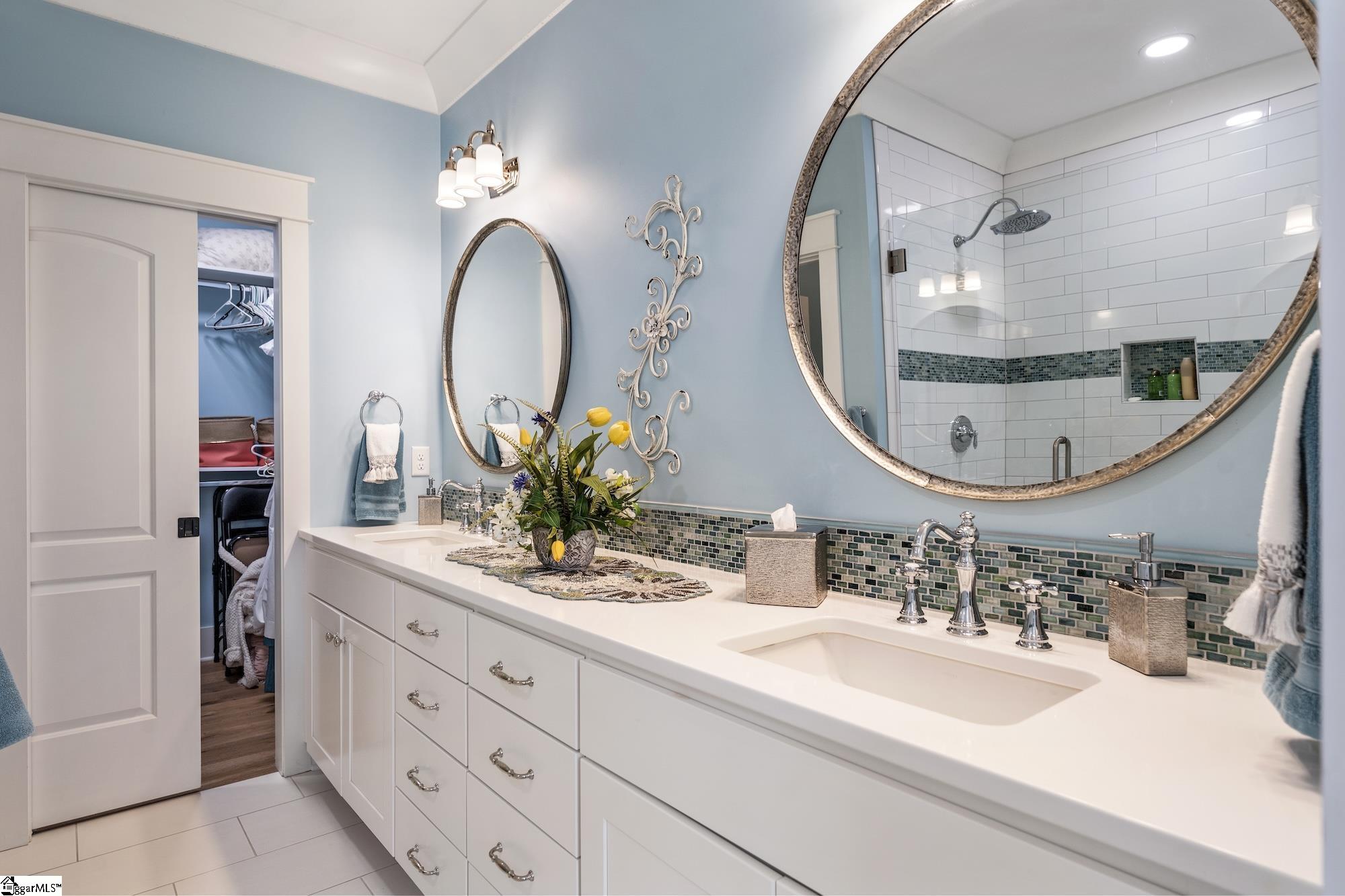158 Tully Drive Anderson, SC 29621 - Photo 24 of 49 Tile flooring, double vanity, walk-in shower and closet