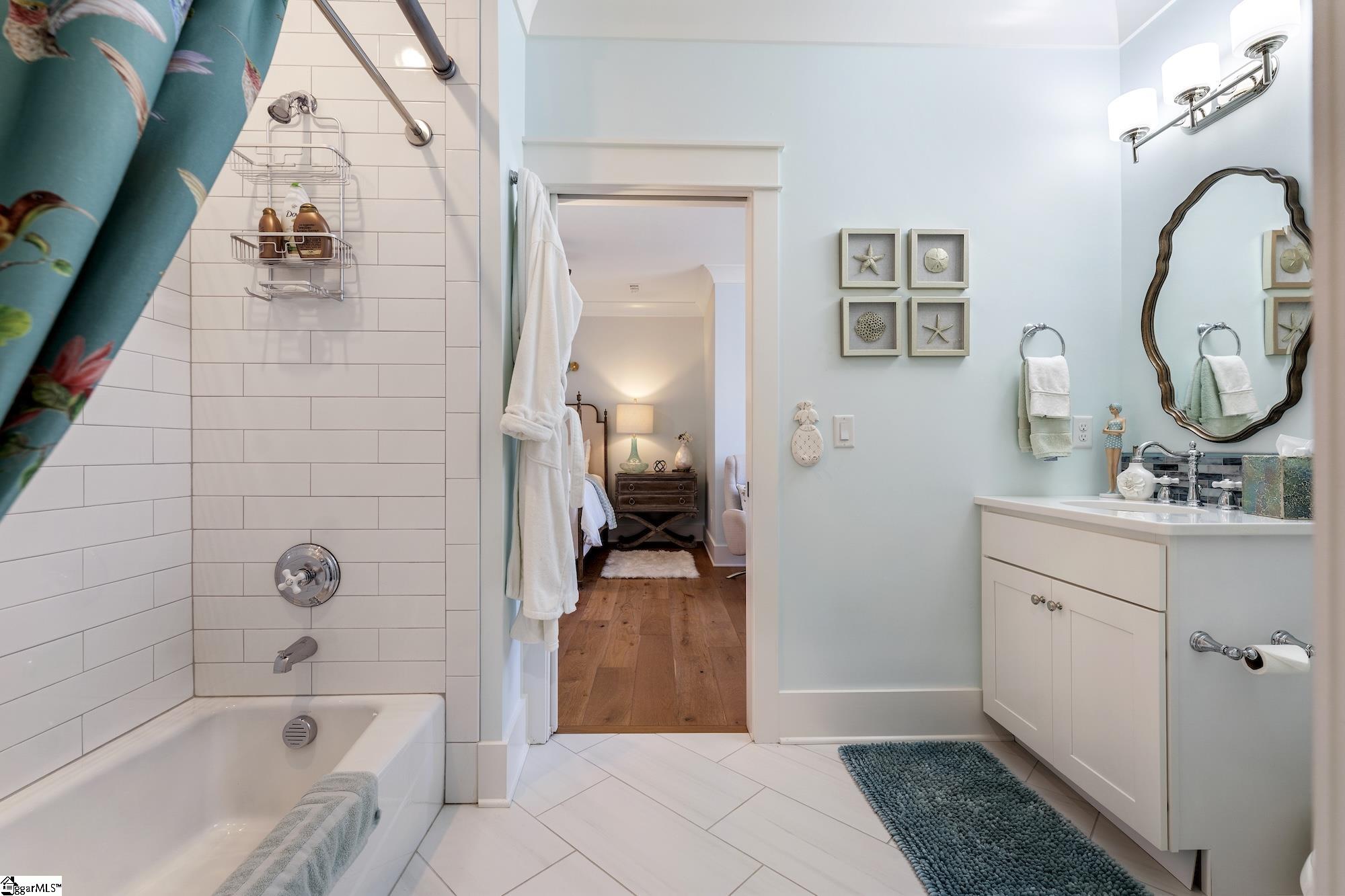 158 Tully Drive Anderson, SC 29621 - Photo 30 of 49 Upstairs full bath with tile tub/shower combo, tile flooring